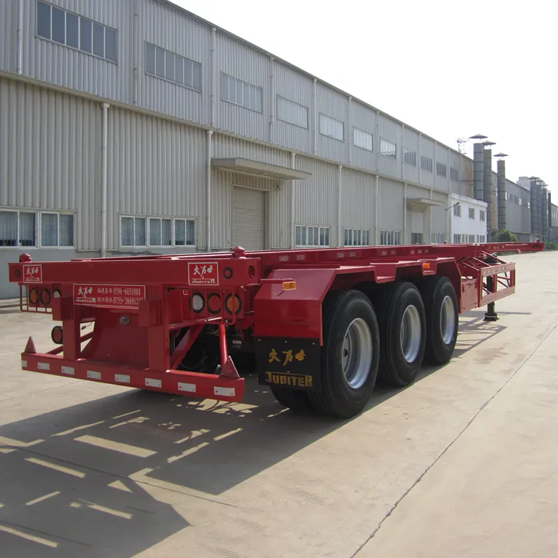 Fuwa 13T ایکسل کے ساتھ 40ft 3-axle gooseneck سکیلیٹن سیمی ٹریلر